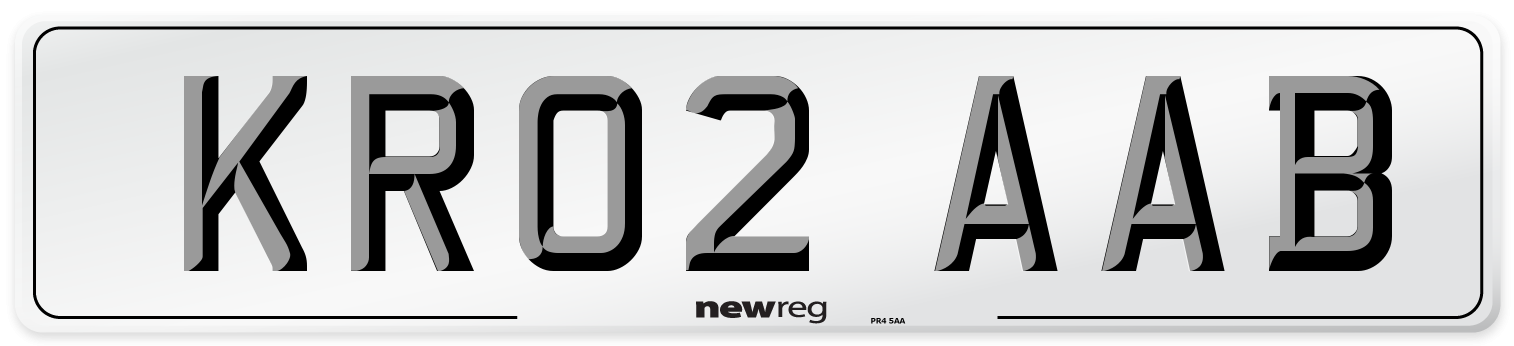 KR02 AAB Number Plate from New Reg